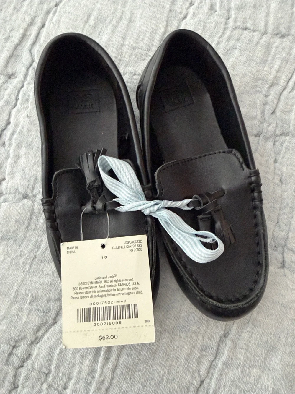 Janie and Jack special occasion Boy’s size 10 Black Leather Tassel Loafers